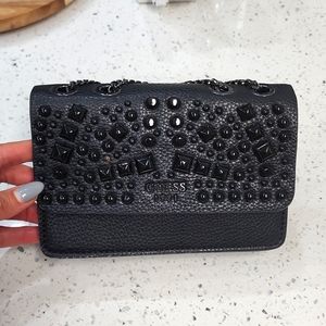 Guess black clutch/crossbody bag with embellishments